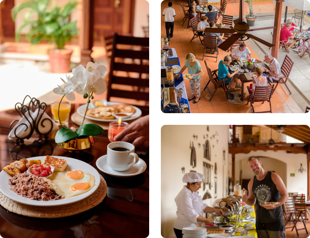 Collage - Breakfast at the Hotel